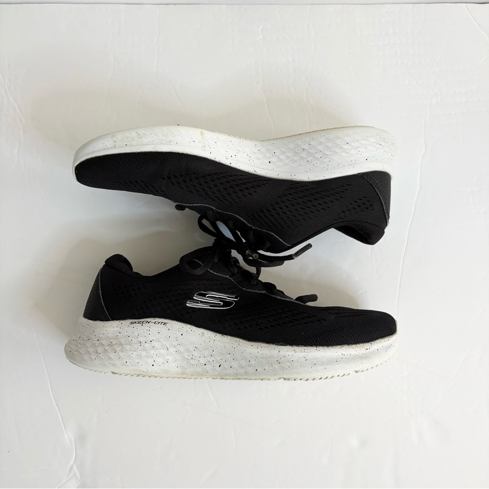 Skechers-Lite Pro Sneakers Womens Black/White Memory Foam Walking Running Sz 6.5